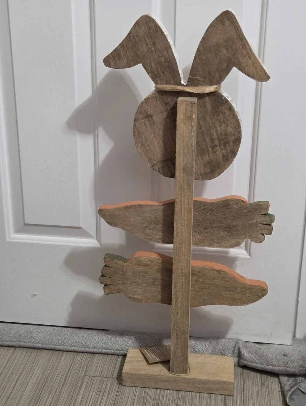 Huge Happy Easter Wooden Bunny Front Porch Sign Decor‎